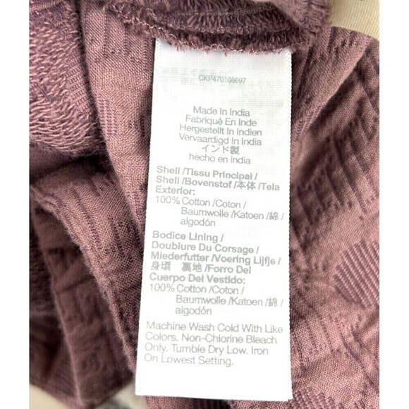 Madewell Floral Quilted Puff Sleeve Mini Dress Sz M Purple Flirty Hidden Zipper - Picture 12 of 12